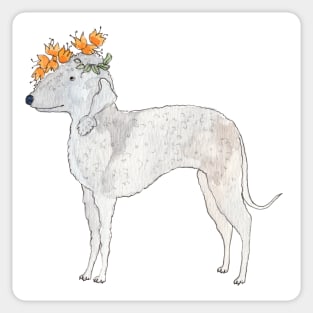 Bedlington with flowers Sticker